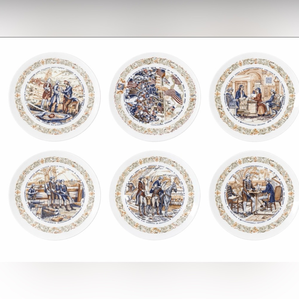 Limoges France Lafayette Collector Plates Set of 6 Numbered Revolutionary War 8”